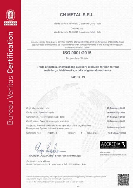 CERTIFICAZIONE